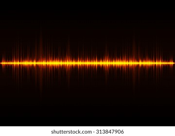 Sound waves oscillating glow light - Vector
