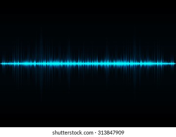 Sound waves oscillating glow light - Vector