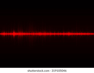 Sound waves oscillating glow light, Abstract technology background - Vector
