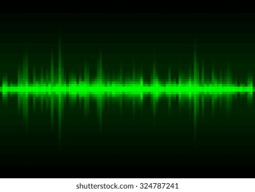 Sound waves oscillating glow light - Vector