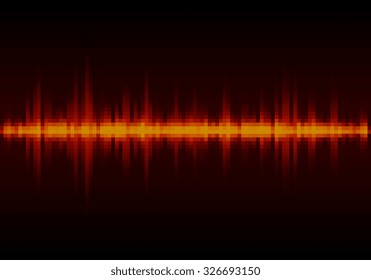 Sound waves oscillating glow light, Abstract technology background - Vector