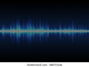 Sound waves oscillating glow light, Abstract technology background - Vector