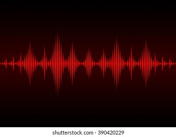 Sound waves oscillating glow light, Abstract technology background - Vector