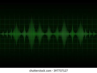 Sound waves oscillating glow light, Abstract technology background - Vector