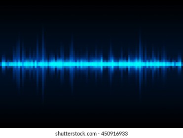 Sound waves oscillating glow light - Vector
