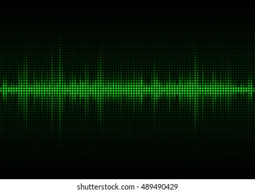 Sound waves oscillating glow light - Vector