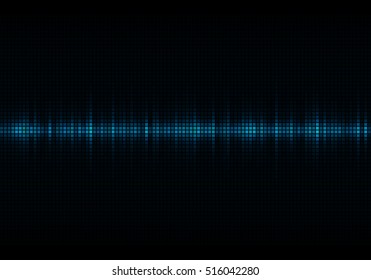 Sound waves oscillating glow light, Abstract technology background - Vector