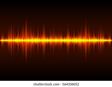 Sound waves oscillating glow light, Abstract technology background - Vector