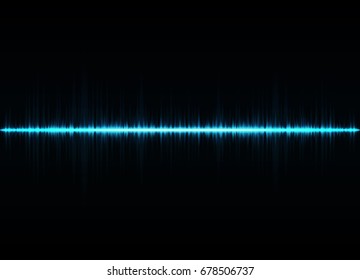 Sound waves oscillating glow light, Abstract technology background - Vector