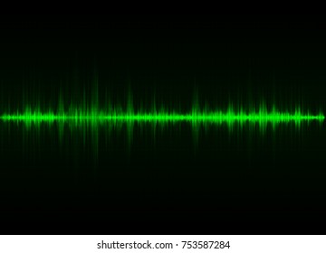 Sound waves oscillating glow light, Abstract technology background - Vector