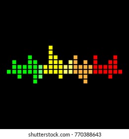 Sound waves oscillating glow light in colorful tone on black background, Technology digital splash or explosion concept, Neon sound waves in music production, radio player or voice tone.