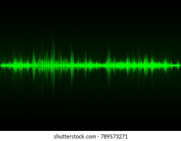 Sound waves oscillating glow light, Abstract technology background - Vector