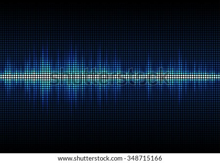 Sound waves oscillating glow light, Abstract technology background - Vector