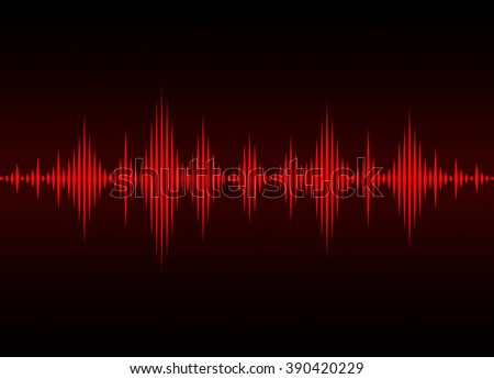 Sound waves oscillating glow light, Abstract technology background - Vector