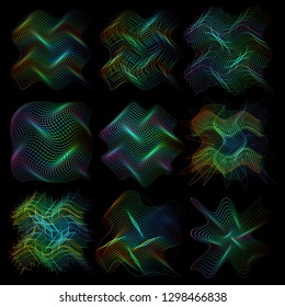 Sound waves oscillating glow, neon light. Abstract technology background ,music background, vector