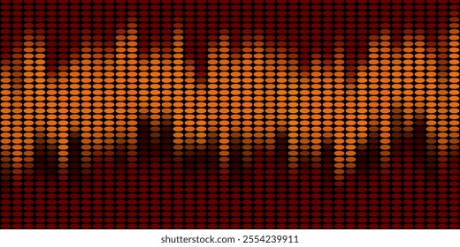 Sound waves oscillating glow orange red green light, Abstract technology background. Vector. black background. city