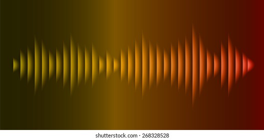 Sound waves oscillating glow orange light, Abstract technology background. Vector.