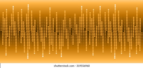 Sound waves oscillating glow orange light, Abstract technology background. Vector.