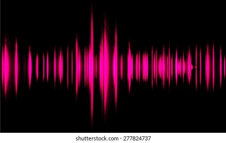 Sound waves oscillating glow pink light, Abstract technology background. Vector. infographics. wave