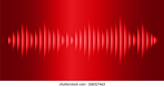 Sound waves oscillating glow red light, Abstract technology background. Vector.