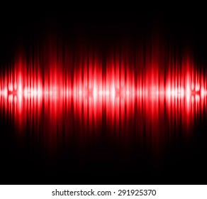 Sound waves oscillating glow red light, Abstract technology background. Vector. infographics