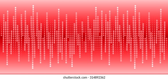 Sound waves oscillating glow red light, Abstract technology background. Vector.