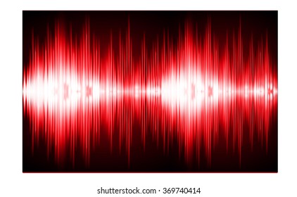 Sound waves oscillating glow red light, Abstract technology background. Vector. 