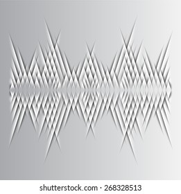 Sound waves oscillating glow silver light, Abstract technology background. Vector. white