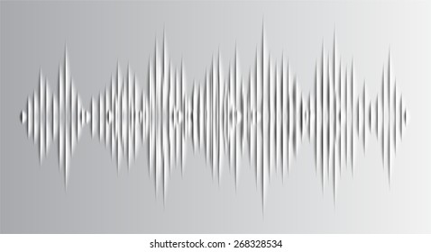 Sound waves oscillating glow silver light, Abstract technology background. Vector. white