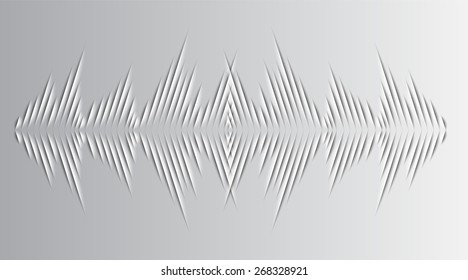 Sound waves oscillating glow silver light, Abstract technology background. Vector. white