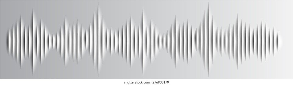 Sound waves oscillating glow silver light, Abstract technology background. Vector. Pulse