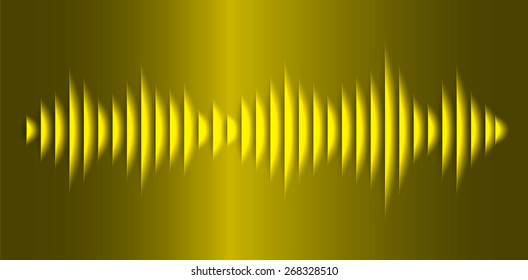 Sound waves oscillating glow yellow light, Abstract technology background. Vector.