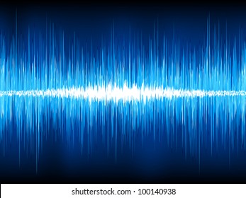 Sound waves oscillating on black background. EPS 8 vector file included
