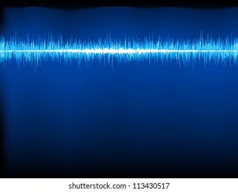 Sound waves oscillating on black background. EPS 8 vector file included