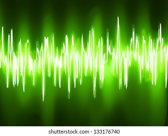 Sound waves oscillating on black background. EPS 8 vector file included
