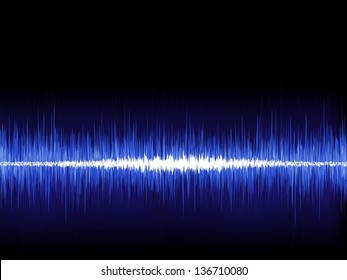 Sound waves oscillating on black background. EPS 8 vector file included