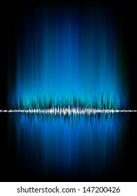 Sound waves oscillating on black background. EPS 8 vector file included
