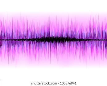 Sound waves oscillating on white background. EPS 8 vector file included