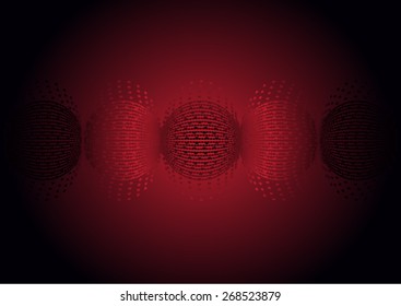 Sound waves oscillating red light, Abstract technology background. Vector.