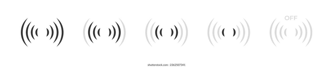 Sound waves. Radar icon set. Sonar wave sign. Vector illustration.