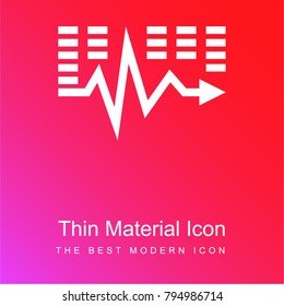 Sound waves red and pink gradient material white icon minimal design