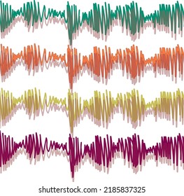 Sound waves are repeated by horizontal rows, having different colors.