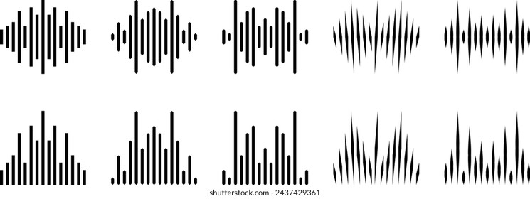 Sound Waves set icon. Isolated Simple and Modern Vector. Design can be edited.