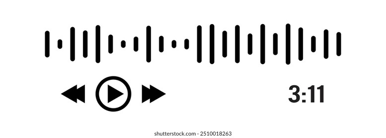 Ondas de som definidas. Equalizador de som moderno. Ícones de ondas de rádio. Símbolos de nível de volume. Frequência de música. Equalizadores digitais abstratos para aplicativo de música. Ilustração vetorial em eps 10.