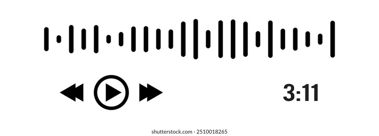 Ondas de som definidas. Equalizador de som moderno. Ícones de ondas de rádio. Símbolos de nível de volume. Frequência de música. Equalizadores digitais abstratos para aplicativo de música. Ilustração vetorial em eps 10.