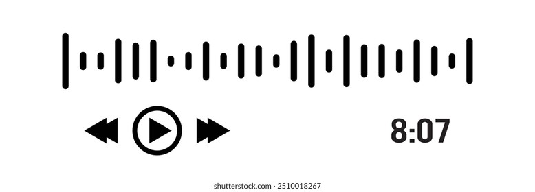 Ondas de som definidas. Equalizador de som moderno. Ícones de ondas de rádio. Símbolos de nível de volume. Frequência de música. Equalizadores digitais abstratos para aplicativo de música. Ilustração vetorial em eps 10.