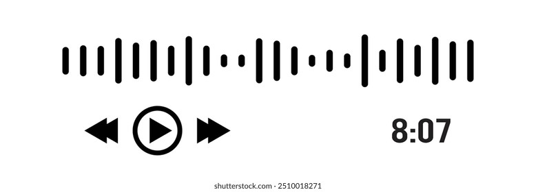 Ondas de som definidas. Equalizador de som moderno. Ícones de ondas de rádio. Símbolos de nível de volume. Frequência de música. Equalizadores digitais abstratos para aplicativo de música. Ilustração vetorial em eps 10.