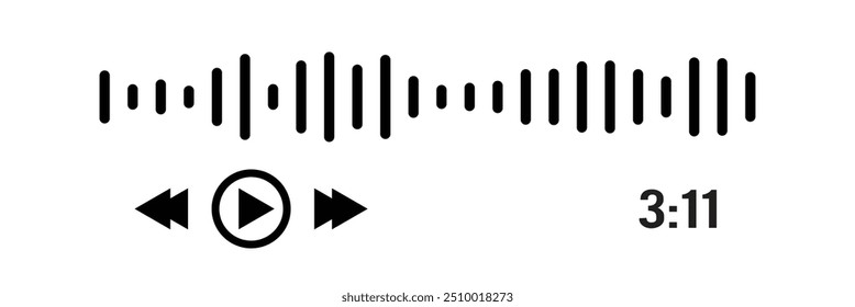 Ondas de som definidas. Equalizador de som moderno. Ícones de ondas de rádio. Símbolos de nível de volume. Frequência de música. Equalizadores digitais abstratos para aplicativo de música. Ilustração vetorial em eps 10.