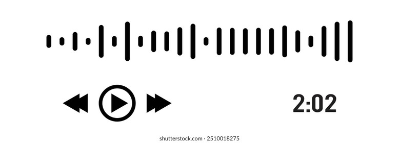 Ondas de som definidas. Equalizador de som moderno. Ícones de ondas de rádio. Símbolos de nível de volume. Frequência de música. Equalizadores digitais abstratos para aplicativo de música. Ilustração vetorial em eps 10.