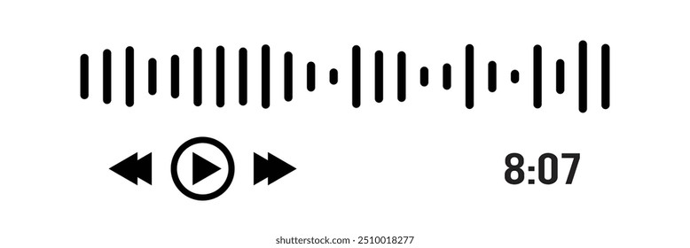 Ondas de som definidas. Equalizador de som moderno. Ícones de ondas de rádio. Símbolos de nível de volume. Frequência de música. Equalizadores digitais abstratos para aplicativo de música. Ilustração vetorial em eps 10.